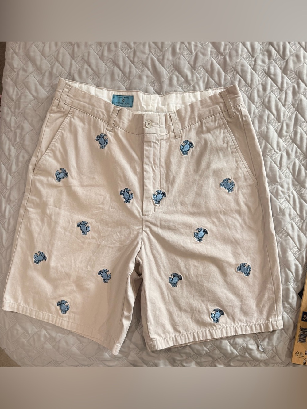 Castaway Shorts Crabs Fun Party Embroidered Preppy Vacation College Shorts 33